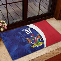 Namibia Cricket Custom Rubber Doormat Coat of arms Namibian Pattern - Wonder Print Shop