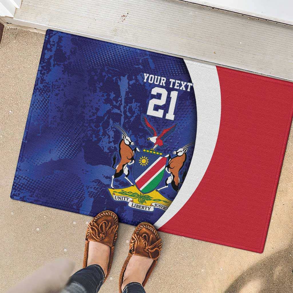 Namibia Cricket Custom Rubber Doormat Coat of arms Namibian Pattern - Wonder Print Shop