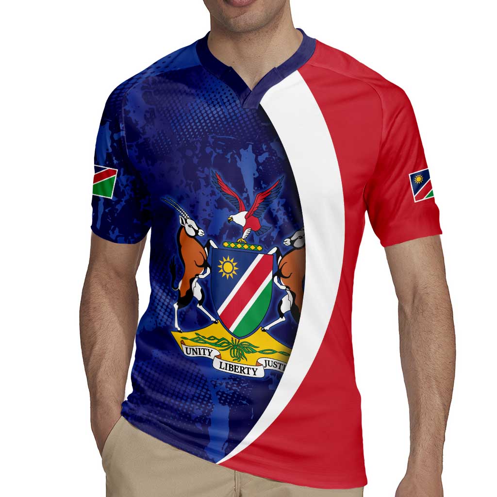 Namibia Cricket Custom Rugby Jersey Coat of arms Namibian Pattern - Wonder Print Shop