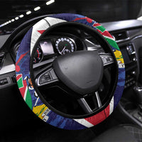 Namibia Cricket Steering Wheel Cover Coat of arms Namibian Pattern - Wonder Print Shop