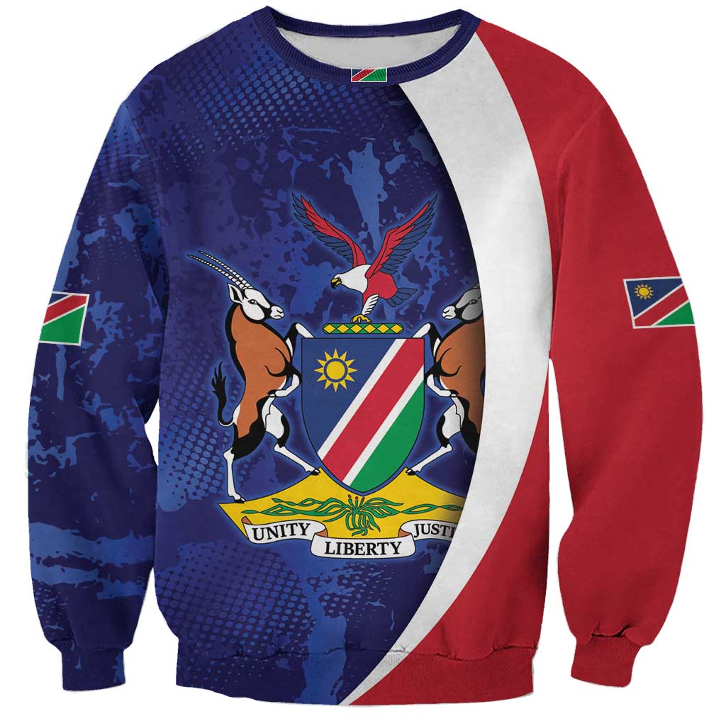 Namibia Cricket Custom Sweatshirt Coat of arms Namibian Pattern - Wonder Print Shop