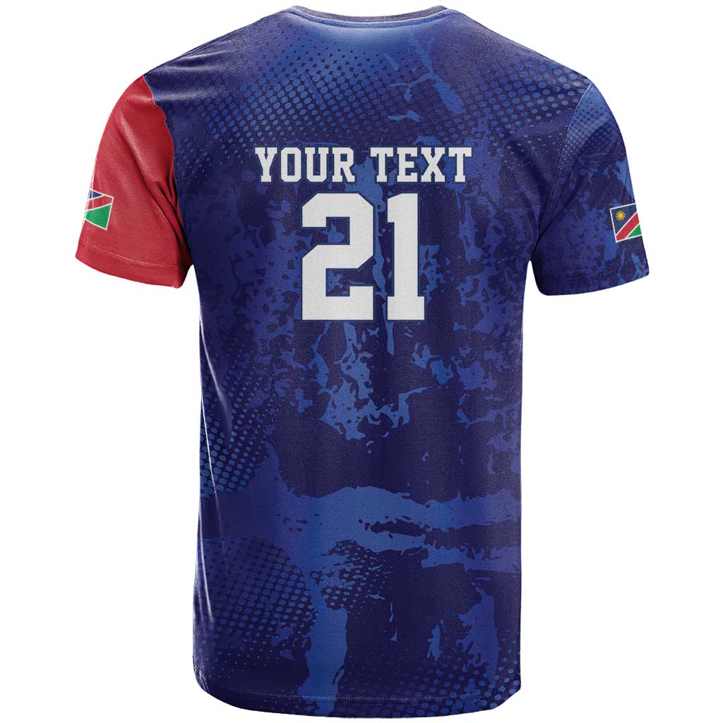 Namibia Cricket Custom T Shirt Coat of arms Namibian Pattern - Wonder Print Shop