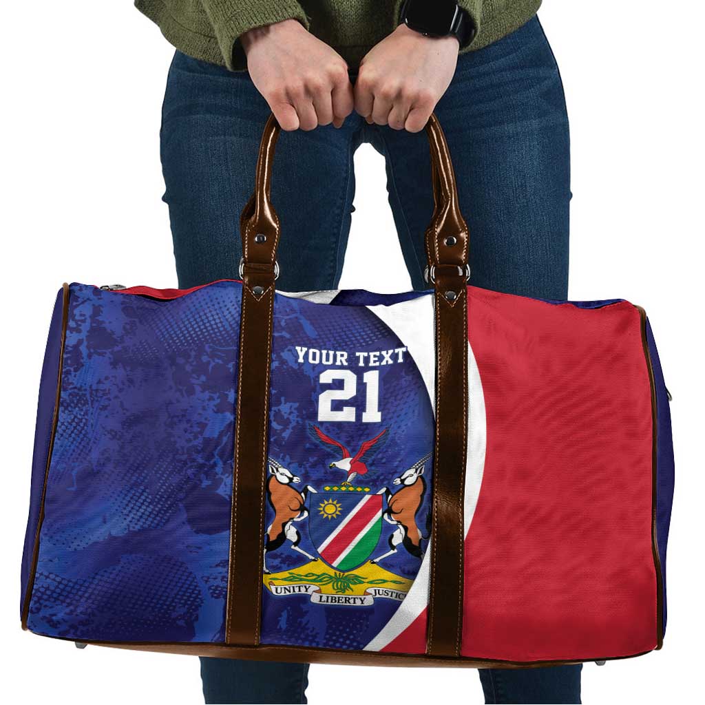Namibia Cricket Custom Travel Bag Coat of arms Namibian Pattern - Wonder Print Shop