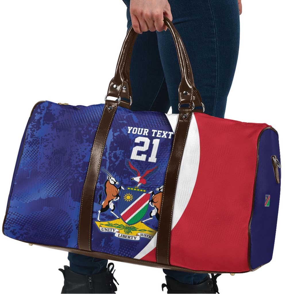 Namibia Cricket Custom Travel Bag Coat of arms Namibian Pattern - Wonder Print Shop