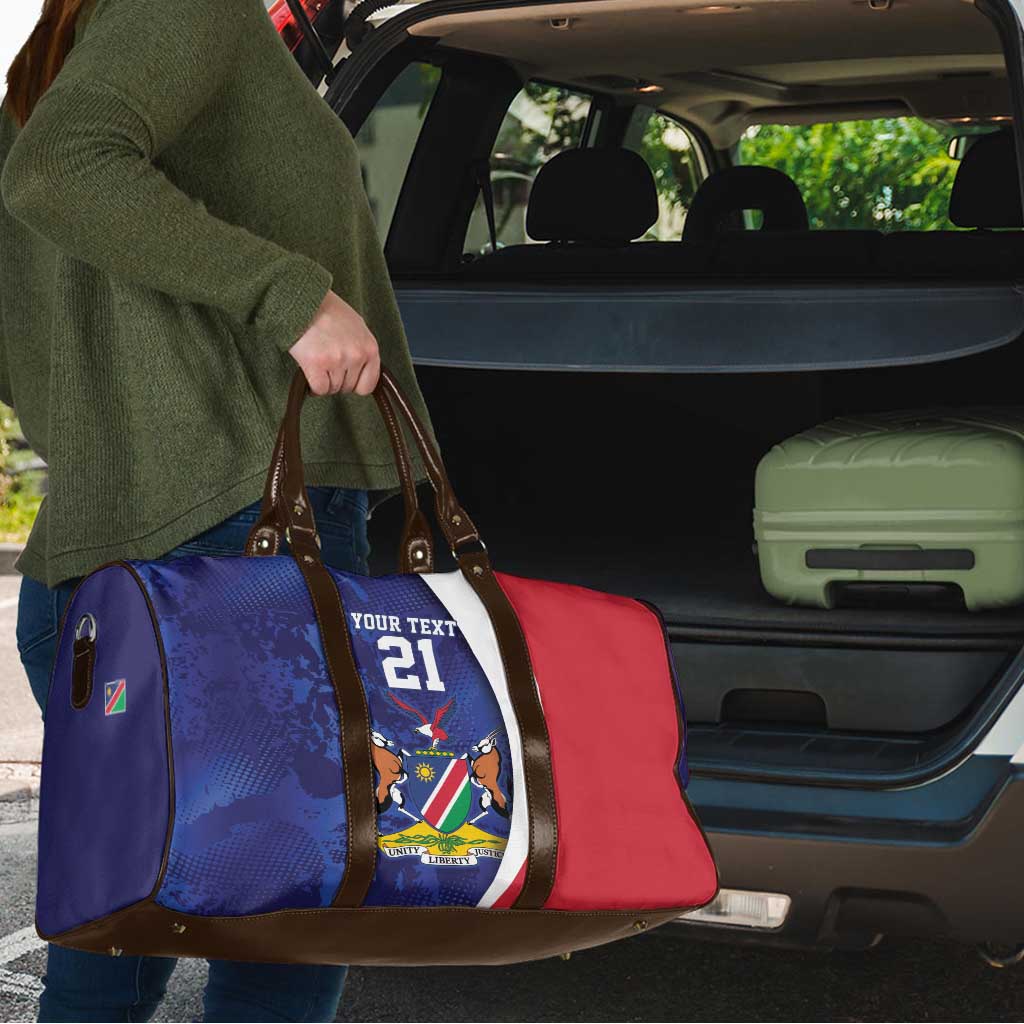 Namibia Cricket Custom Travel Bag Coat of arms Namibian Pattern - Wonder Print Shop