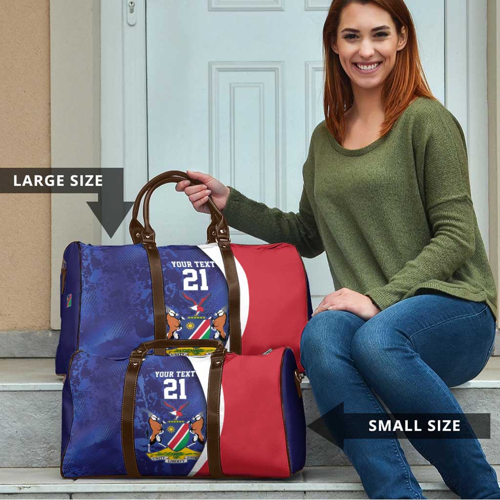 Namibia Cricket Custom Travel Bag Coat of arms Namibian Pattern - Wonder Print Shop