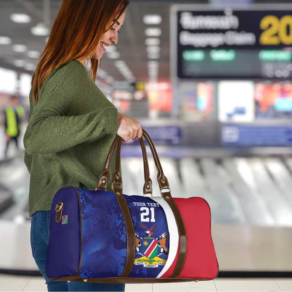 Namibia Cricket Custom Travel Bag Coat of arms Namibian Pattern - Wonder Print Shop