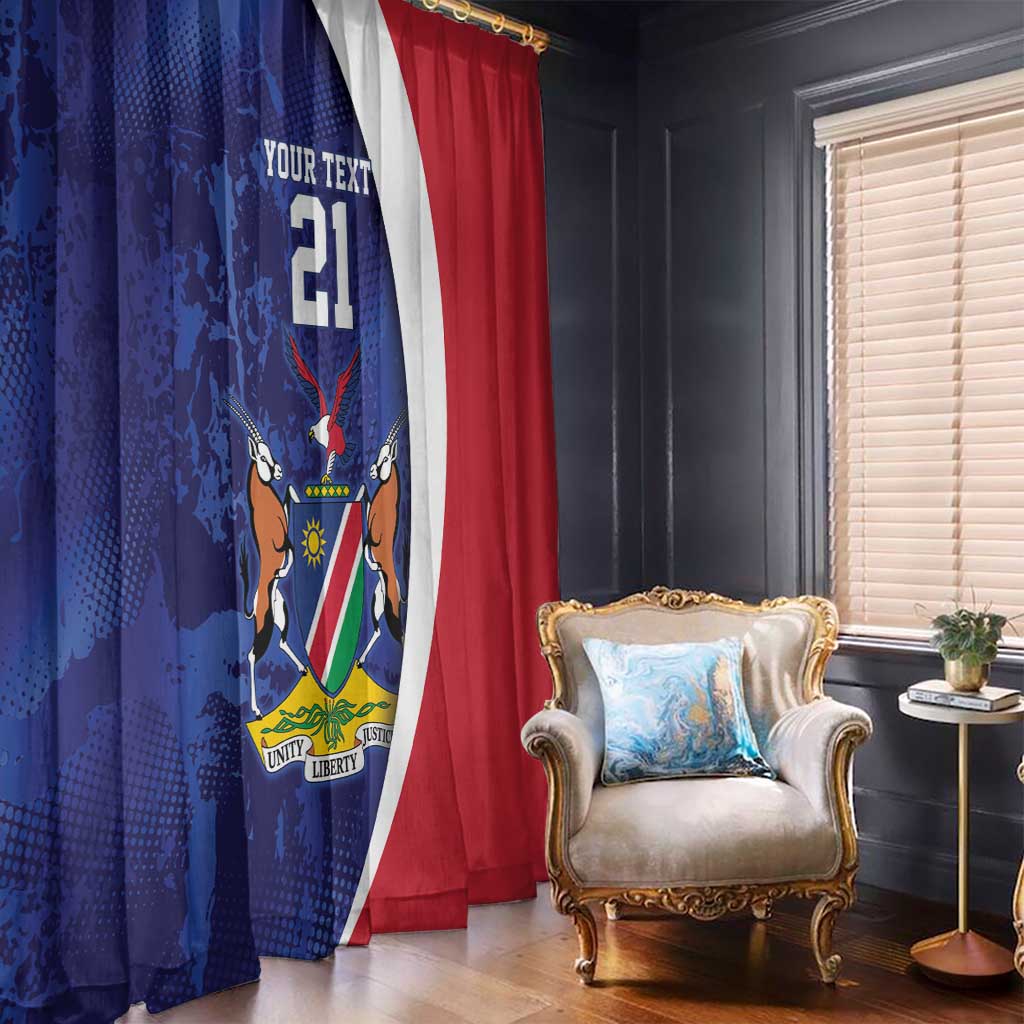 Namibia Cricket Custom Window Curtain Coat of arms Namibian Pattern - Wonder Print Shop