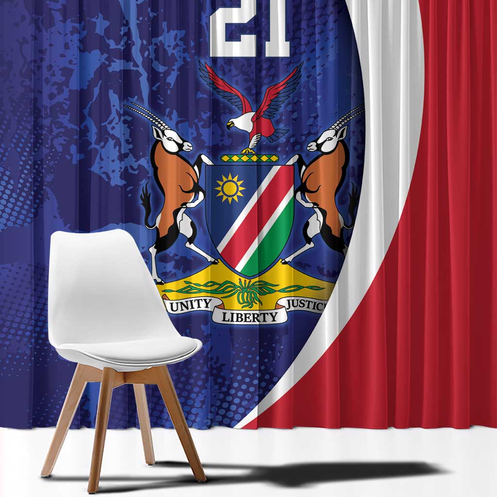 Namibia Cricket Custom Window Curtain Coat of arms Namibian Pattern - Wonder Print Shop