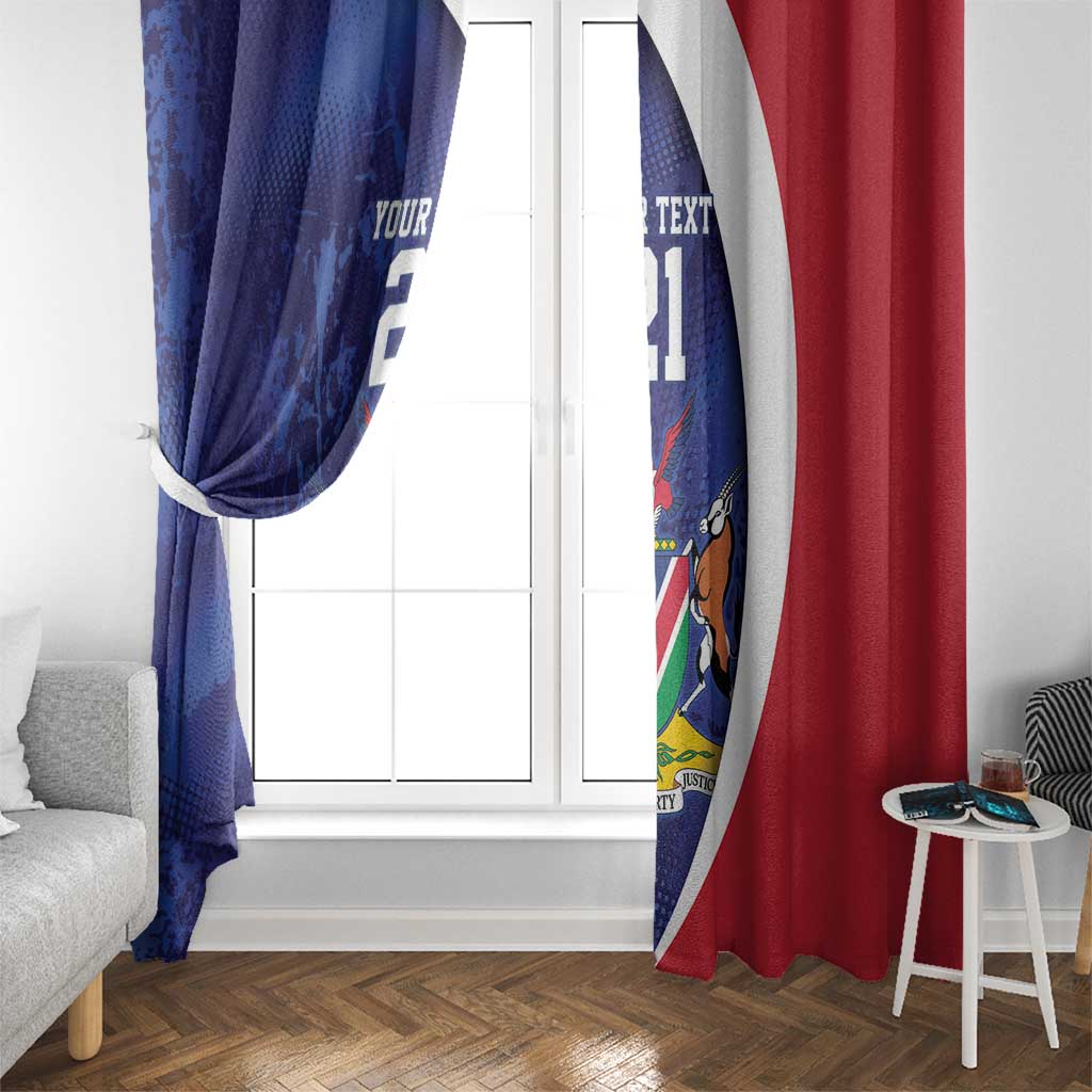 Namibia Cricket Custom Window Curtain Coat of arms Namibian Pattern - Wonder Print Shop