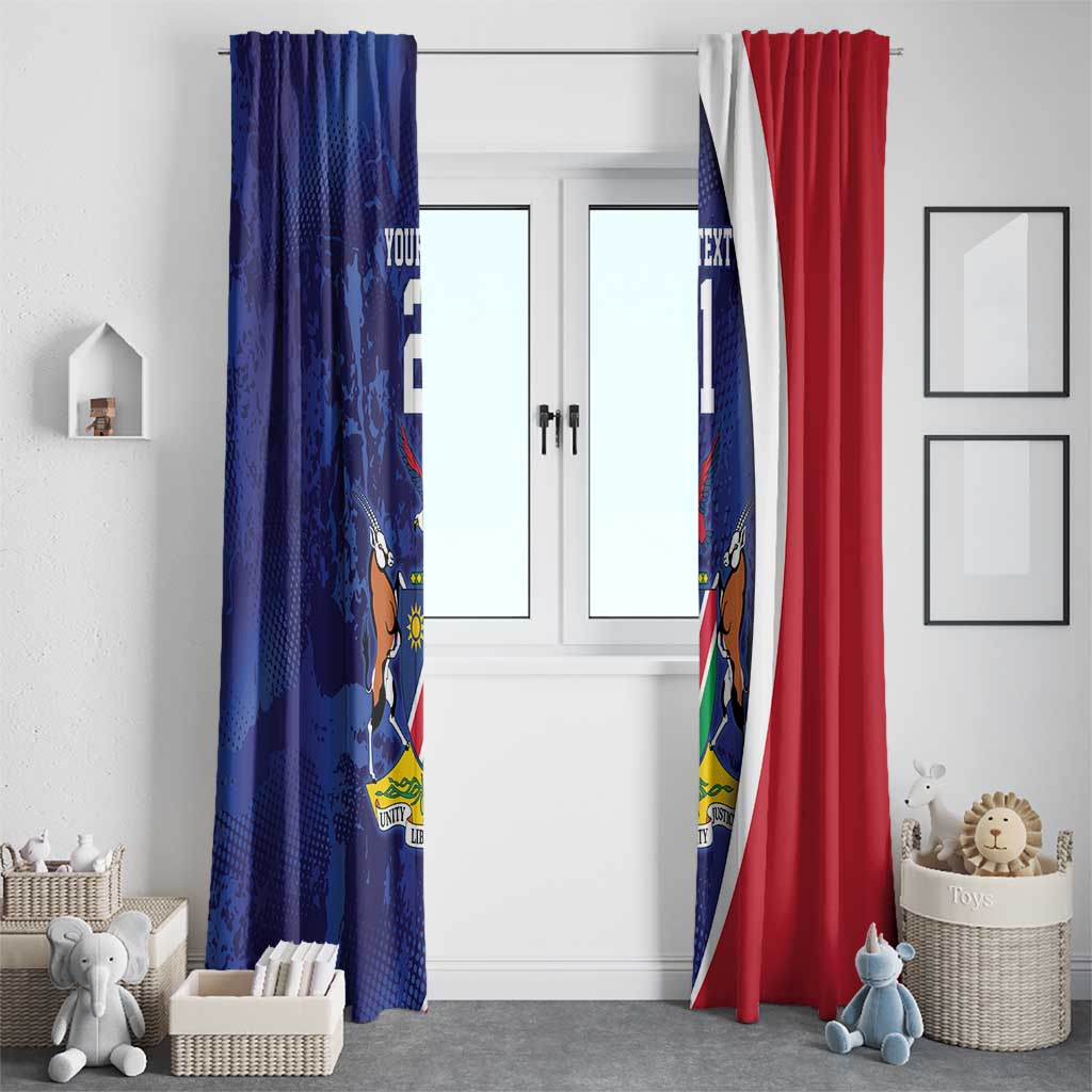 Namibia Cricket Custom Window Curtain Coat of arms Namibian Pattern - Wonder Print Shop