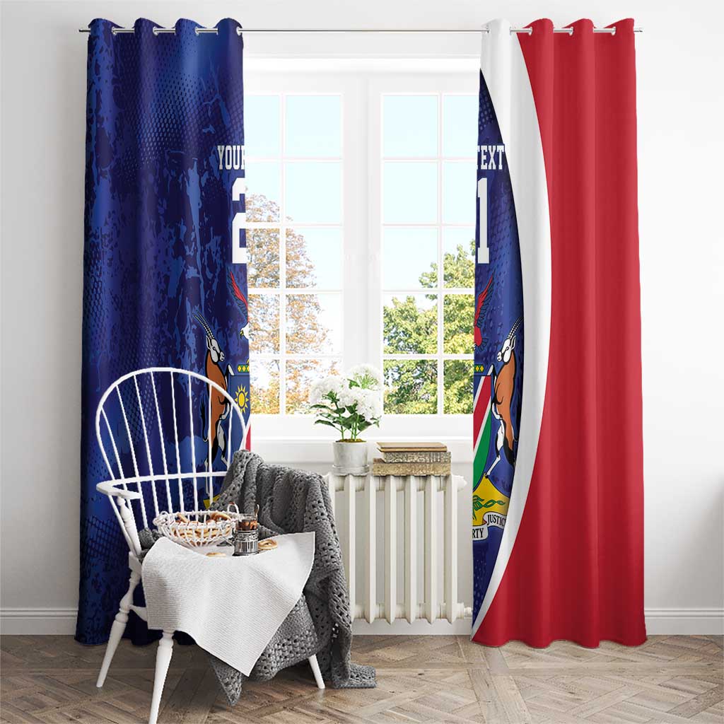Namibia Cricket Custom Window Curtain Coat of arms Namibian Pattern - Wonder Print Shop
