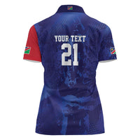 Namibia Cricket Custom Women Polo Shirt Coat of arms Namibian Pattern - Wonder Print Shop