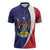 Namibia Cricket Custom Zipper Polo Shirt Coat of arms Namibian Pattern - Wonder Print Shop