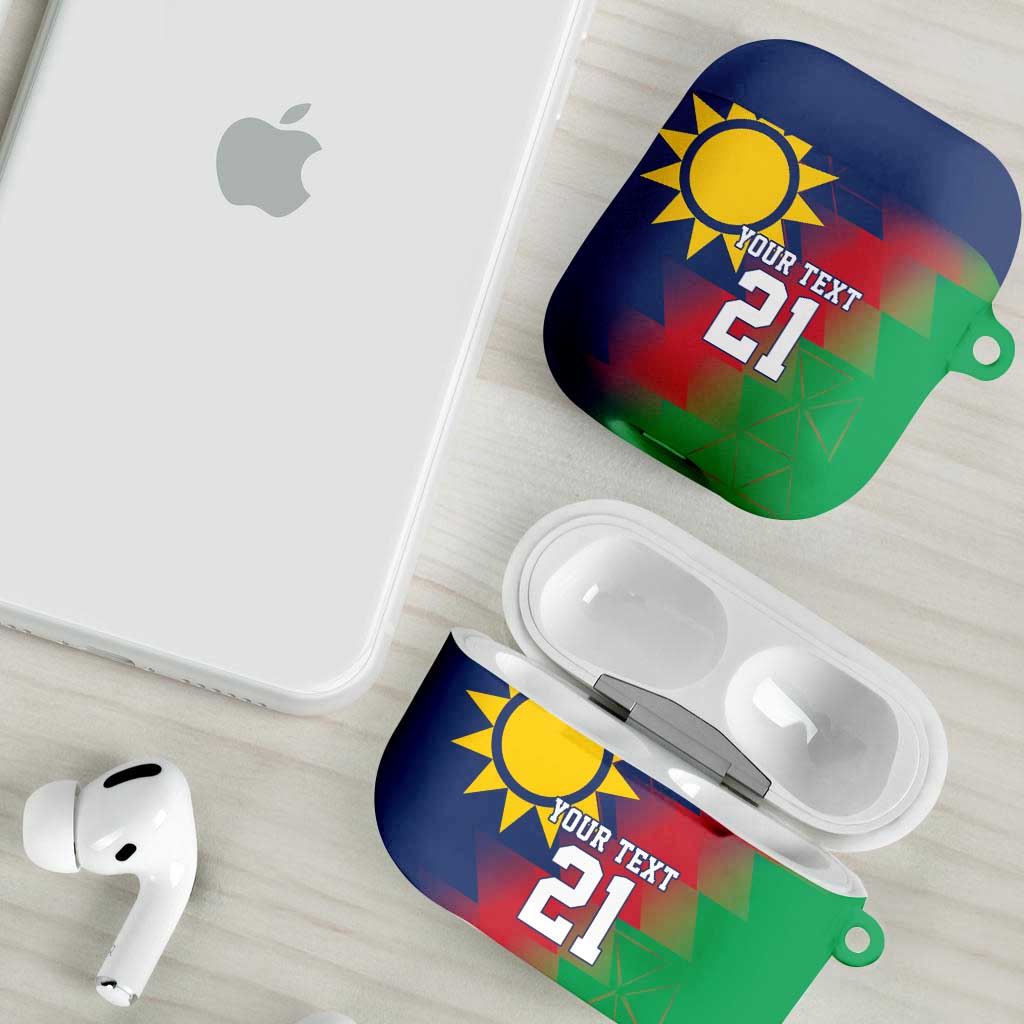 Namibia Cricket Custom AirPods Case Namibian Gold Sun Flag Motif - Wonder Print Shop