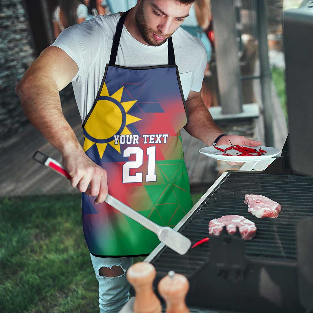 Namibia Cricket Custom Apron Namibian Gold Sun Flag Motif - Wonder Print Shop