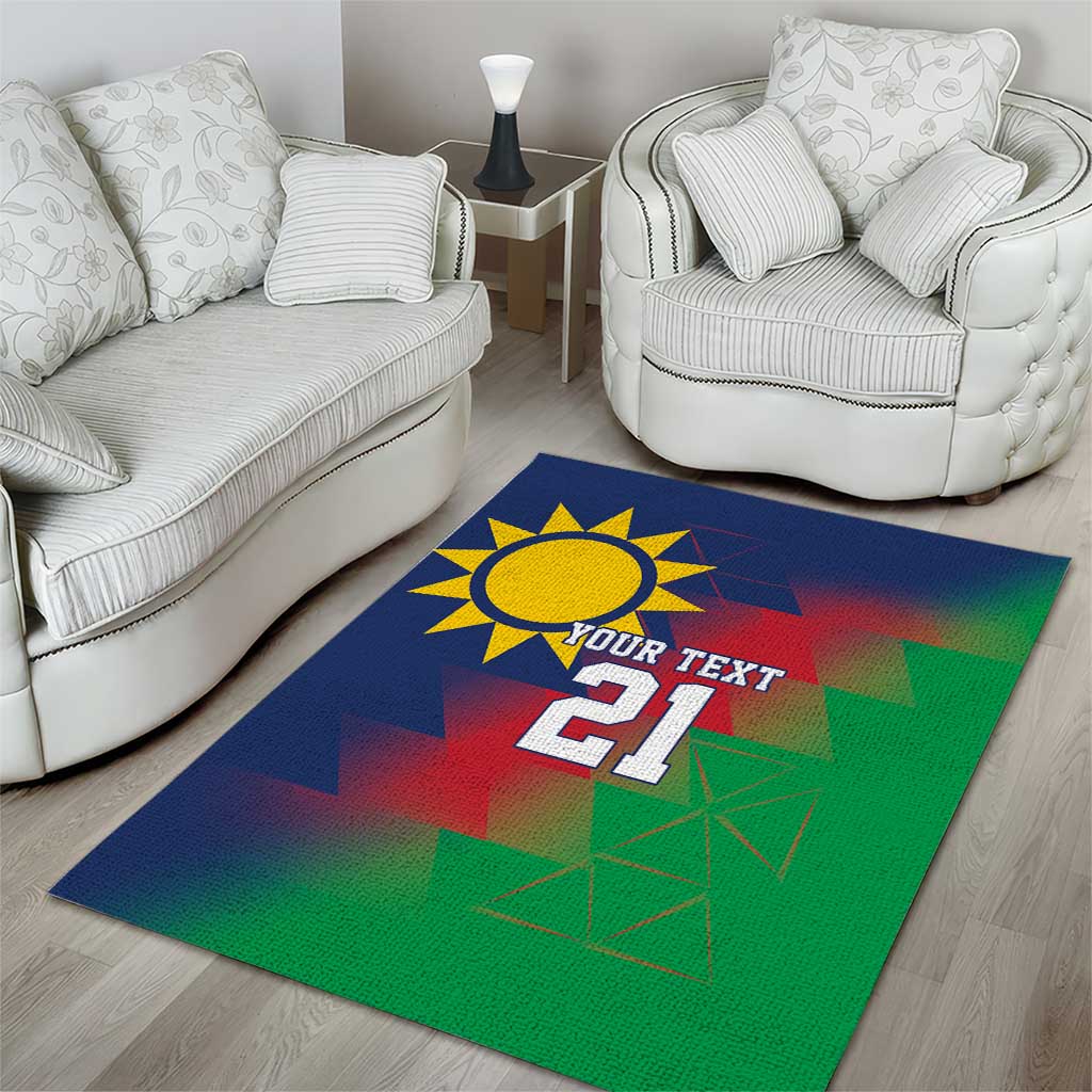 Namibia Cricket Custom Area Rug Namibian Gold Sun Flag Motif - Wonder Print Shop