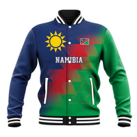 Namibia Cricket Custom Baseball Jacket Namibian Gold Sun Flag Motif - Wonder Print Shop