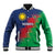 Namibia Cricket Custom Baseball Jacket Namibian Gold Sun Flag Motif - Wonder Print Shop