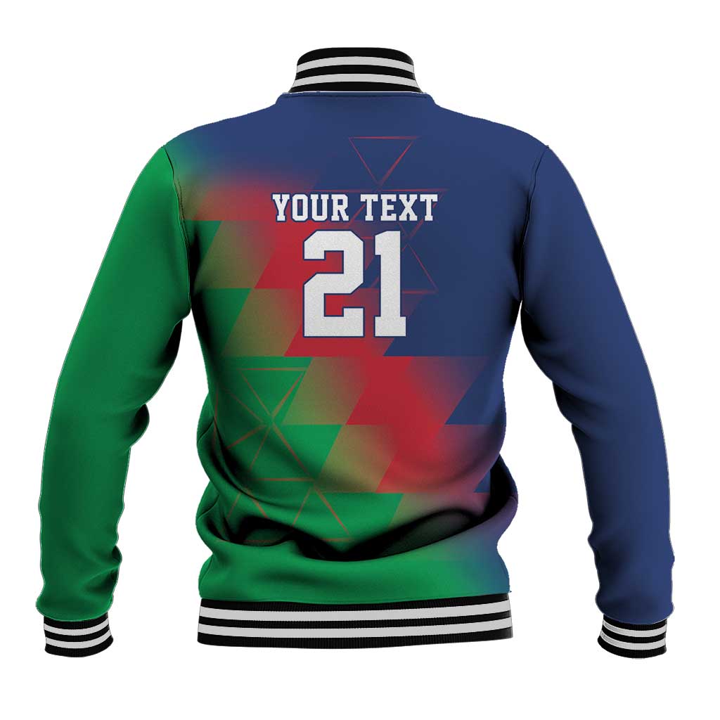 Namibia Cricket Custom Baseball Jacket Namibian Gold Sun Flag Motif - Wonder Print Shop