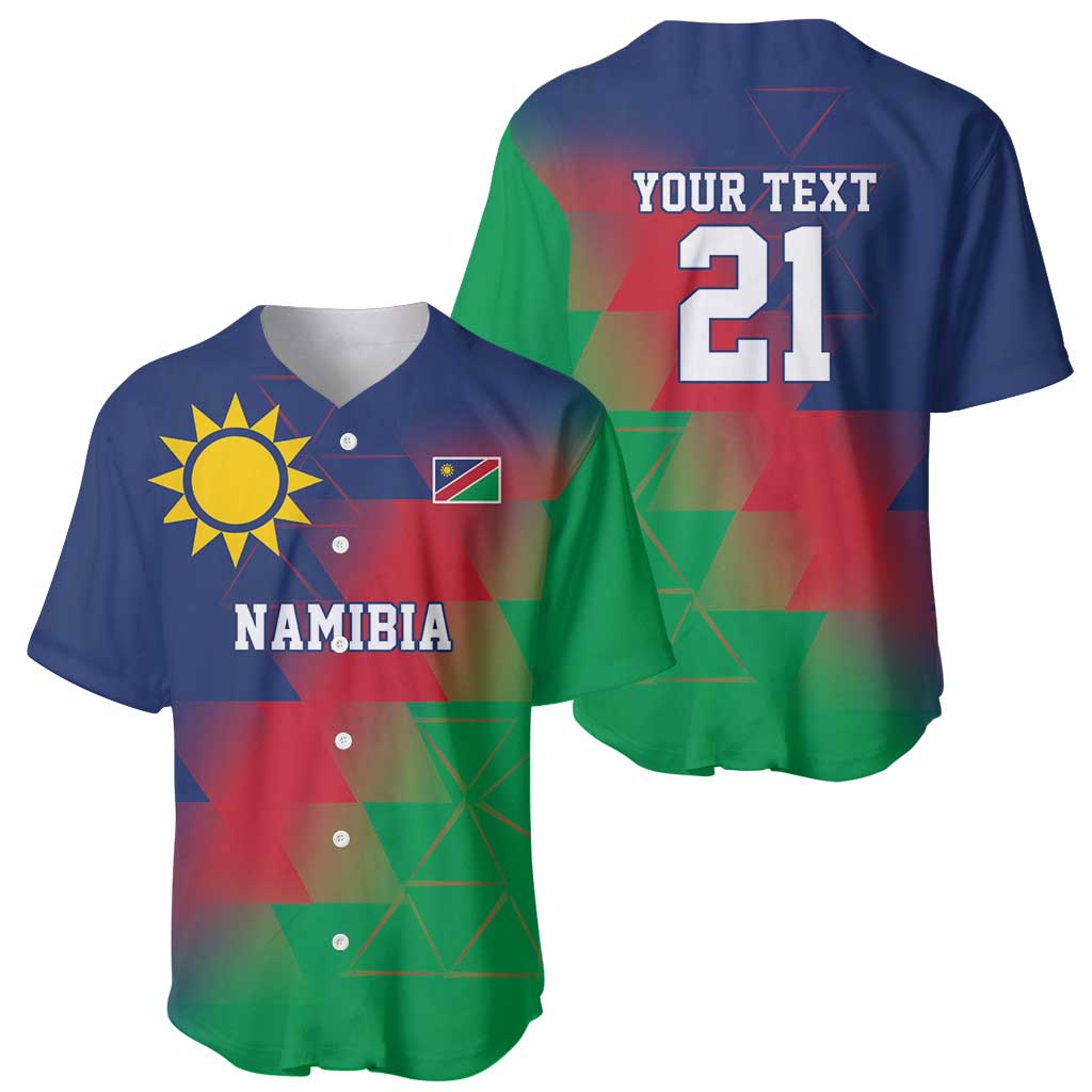 Namibia Cricket Custom Baseball Jersey Namibian Gold Sun Flag Motif - Wonder Print Shop