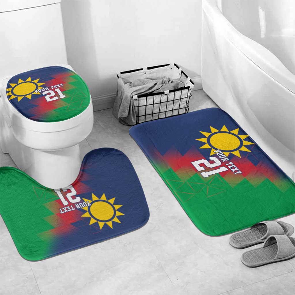 Namibia Cricket Custom Bathroom Set Namibian Gold Sun Flag Motif - Wonder Print Shop