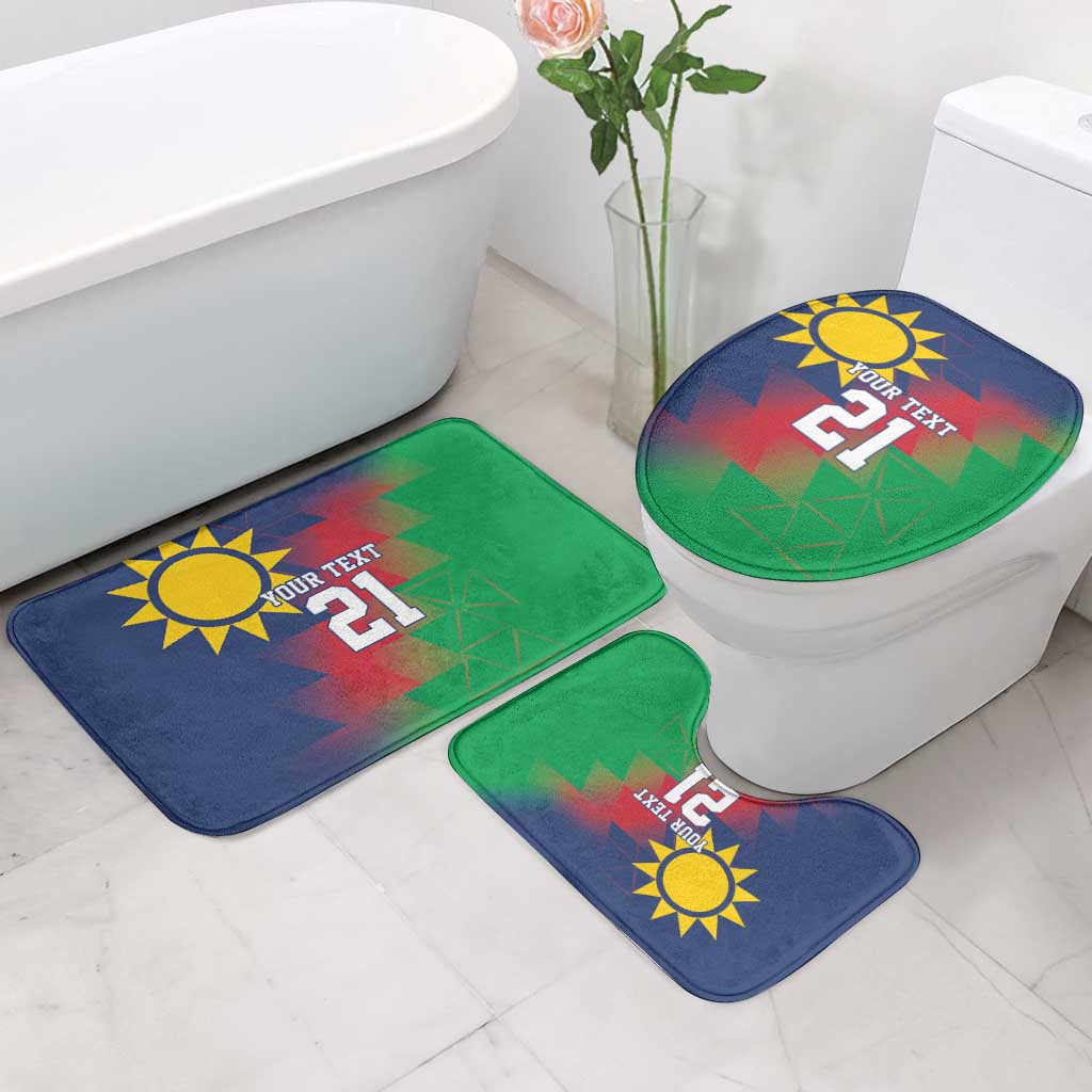 Namibia Cricket Custom Bathroom Set Namibian Gold Sun Flag Motif - Wonder Print Shop