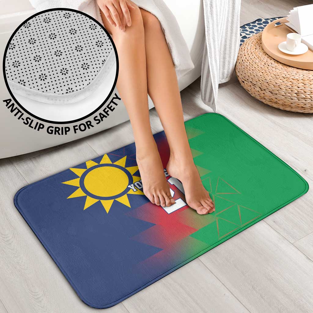 Namibia Cricket Custom Bathroom Set Namibian Gold Sun Flag Motif - Wonder Print Shop