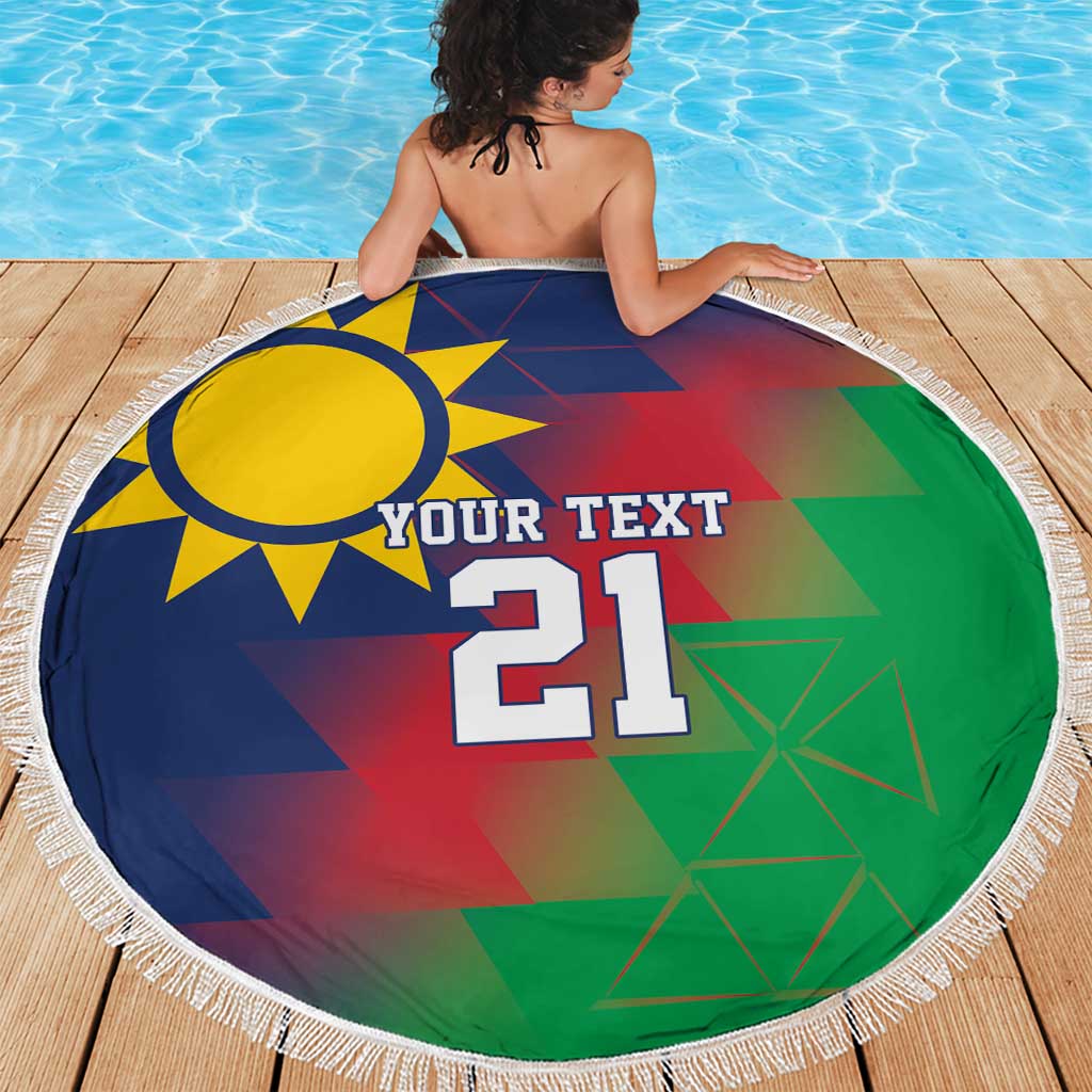 Namibia Cricket Custom Beach Blanket Namibian Gold Sun Flag Motif - Wonder Print Shop
