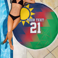 Namibia Cricket Custom Beach Blanket Namibian Gold Sun Flag Motif - Wonder Print Shop