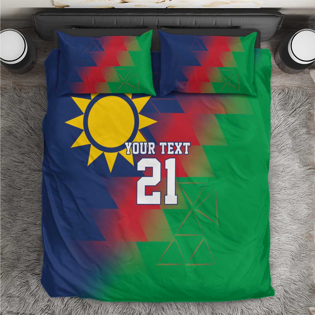 Namibia Cricket Custom Bedding Set Namibian Gold Sun Flag Motif - Wonder Print Shop