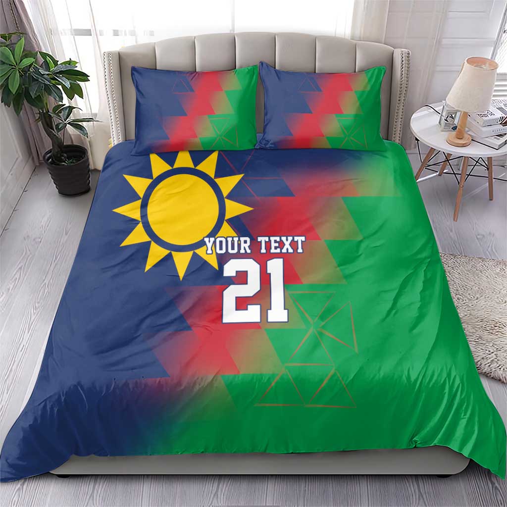 Namibia Cricket Custom Bedding Set Namibian Gold Sun Flag Motif - Wonder Print Shop