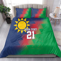 Namibia Cricket Custom Bedding Set Namibian Gold Sun Flag Motif - Wonder Print Shop