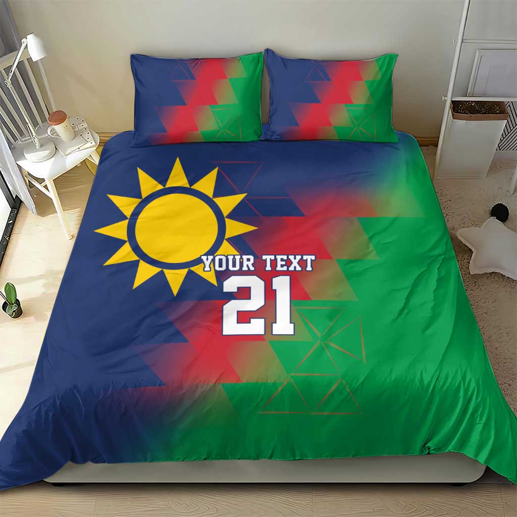 Namibia Cricket Custom Bedding Set Namibian Gold Sun Flag Motif - Wonder Print Shop