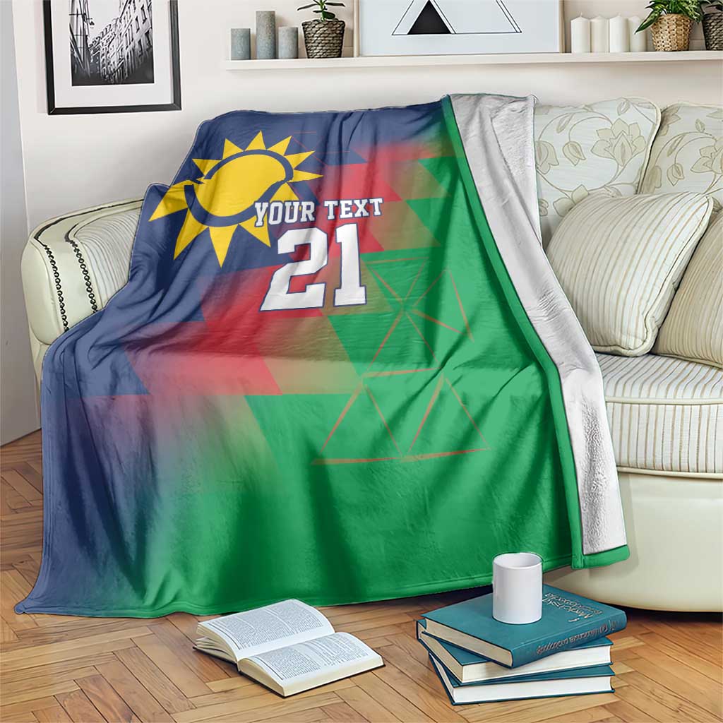Namibia Cricket Custom Blanket Namibian Gold Sun Flag Motif - Wonder Print Shop