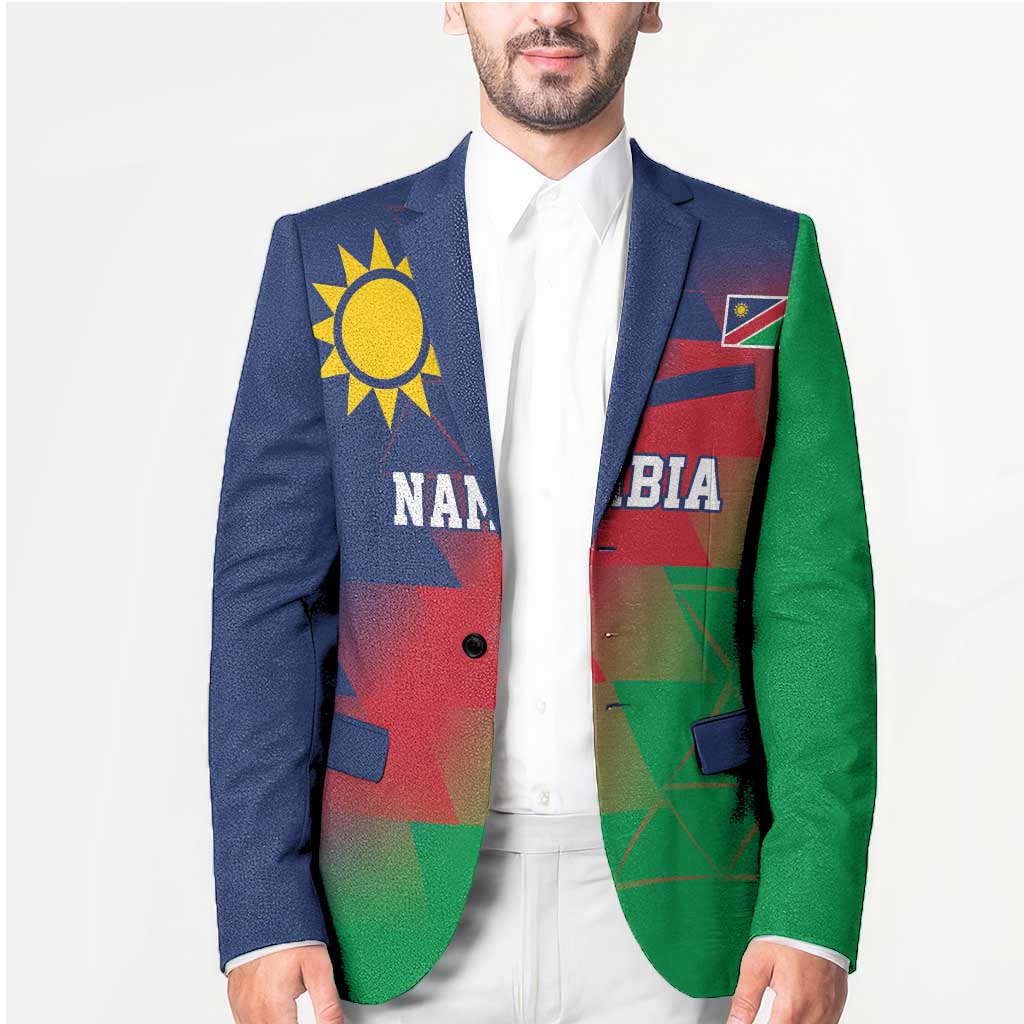 Namibia Cricket Custom Blazer Namibian Gold Sun Flag Motif - Wonder Print Shop