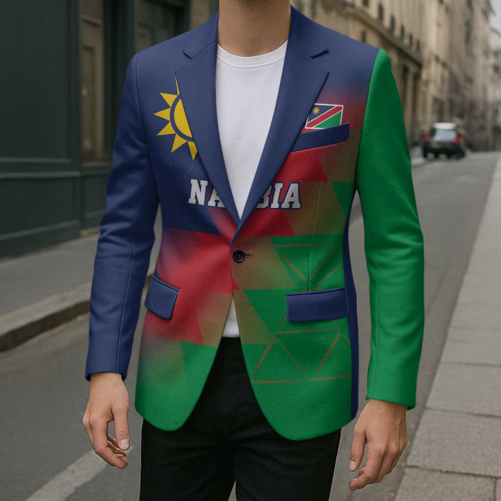 Namibia Cricket Custom Blazer Namibian Gold Sun Flag Motif - Wonder Print Shop