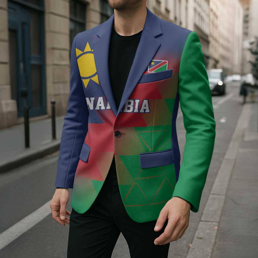 Namibia Cricket Custom Blazer Namibian Gold Sun Flag Motif - Wonder Print Shop