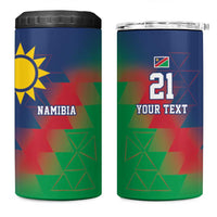 Namibia Cricket Custom 4 in 1 Can Cooler Tumbler Namibian Gold Sun Flag Motif - Wonder Print Shop