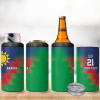 Namibia Cricket Custom 4 in 1 Can Cooler Tumbler Namibian Gold Sun Flag Motif - Wonder Print Shop