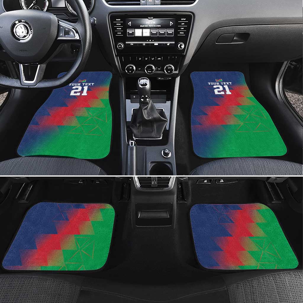 Namibia Cricket Custom Car Mats Namibian Gold Sun Flag Motif - Wonder Print Shop