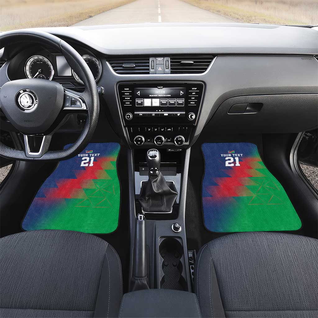 Namibia Cricket Custom Car Mats Namibian Gold Sun Flag Motif - Wonder Print Shop