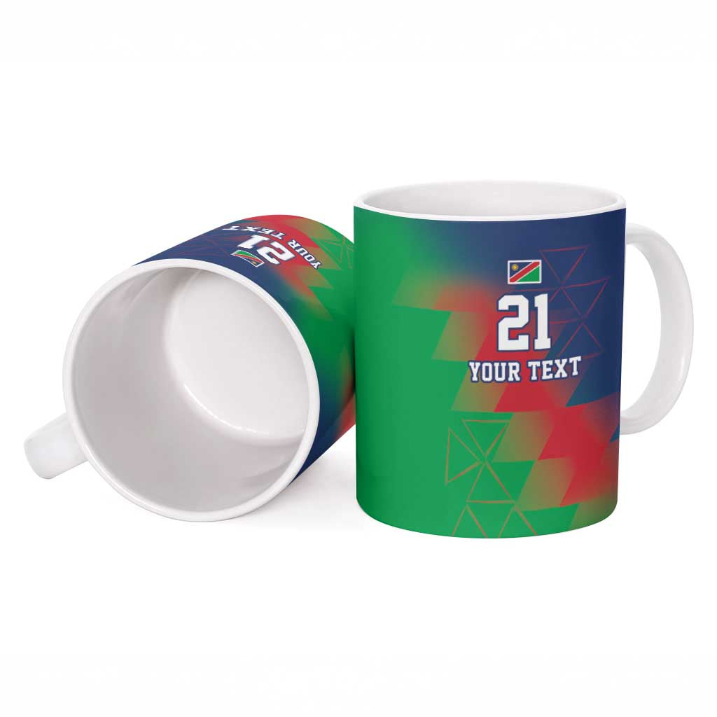 Namibia Cricket Custom Ceramic Mug Namibian Gold Sun Flag Motif - Wonder Print Shop