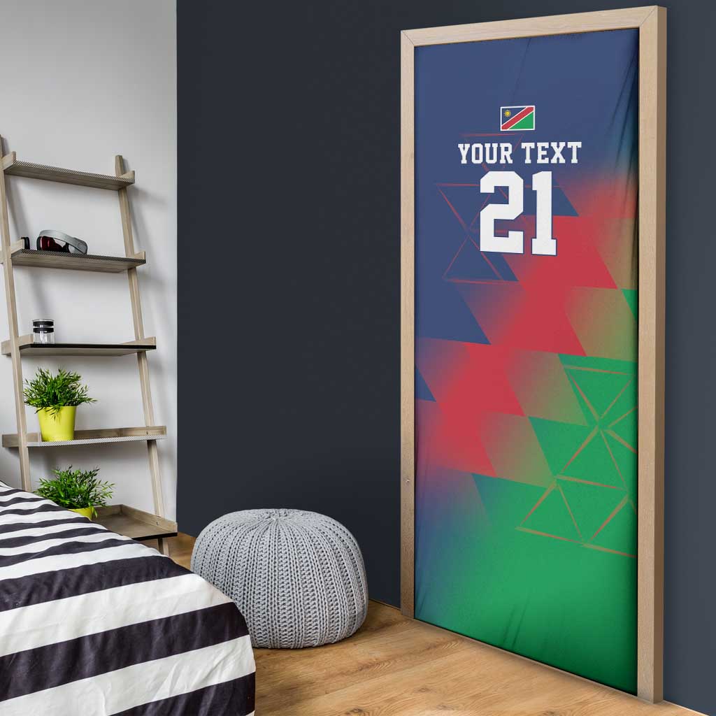 Namibia Cricket Custom Door Cover Namibian Gold Sun Flag Motif - Wonder Print Shop
