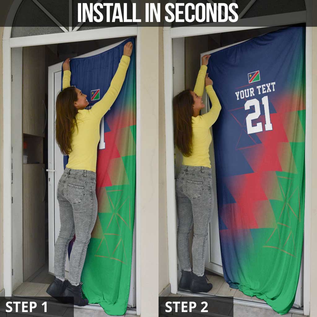Namibia Cricket Custom Door Cover Namibian Gold Sun Flag Motif - Wonder Print Shop