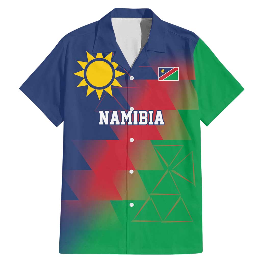 Namibia Cricket Custom Family Matching Mermaid Dress and Hawaiian Shirt Namibian Gold Sun Flag Motif - Wonder Print Shop