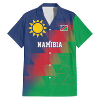 Namibia Cricket Custom Family Matching Mermaid Dress and Hawaiian Shirt Namibian Gold Sun Flag Motif - Wonder Print Shop