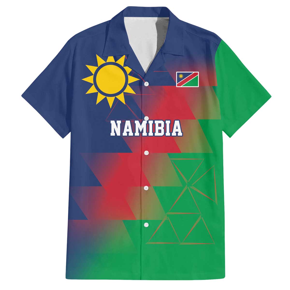 Namibia Cricket Custom Family Matching Off The Shoulder Long Sleeve Dress and Hawaiian Shirt Namibian Gold Sun Flag Motif - Wonder Print Shop