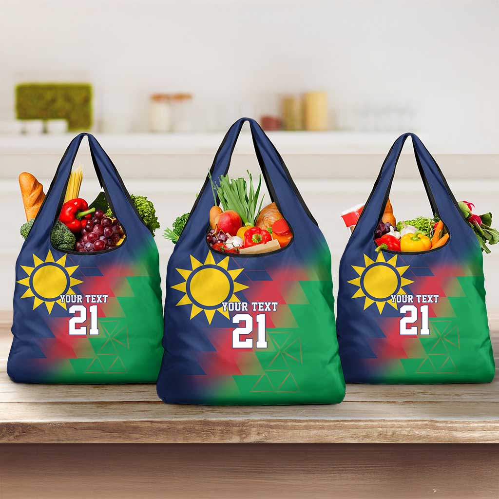 Namibia Cricket Custom Grocery Bag Namibian Gold Sun Flag Motif - Wonder Print Shop