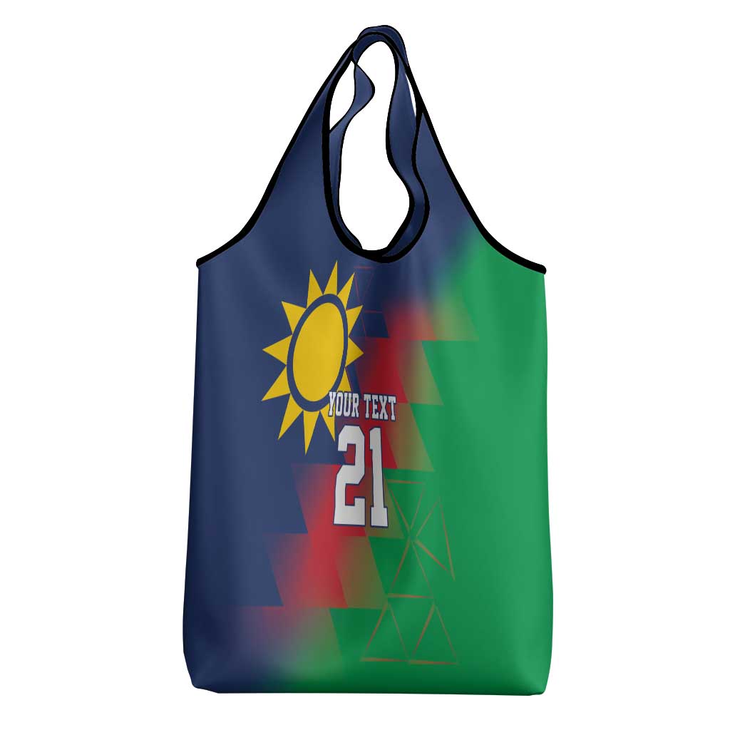 Namibia Cricket Custom Grocery Bag Namibian Gold Sun Flag Motif - Wonder Print Shop